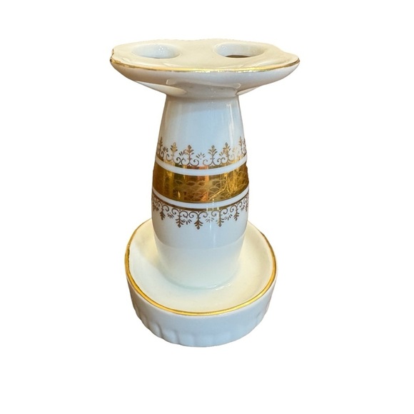 Porcelain Toothbrush Holder Regal Gold Andre Richard Made in Japan Vintage - Picture 2 of 15